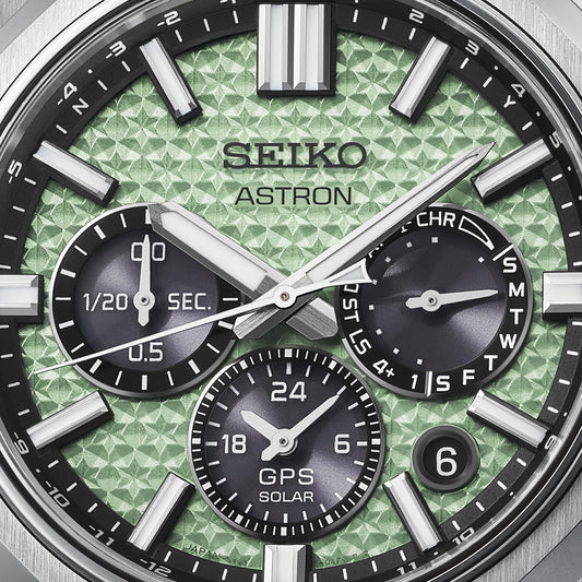 Gents Titanium GPS Solar Limited Edition Watch Crystal Green HAB005J1