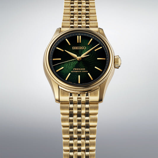HCC009J1 Seiko Presage Automatic Classic Series x Tradman’s Bonsai Limited Edition Gents Watch in Matsuba-iro Green
