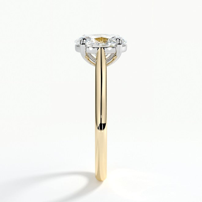 Ladies 18ct Yellow Gold Lab Grown 1.02ct Oval Diamond Single Stone Ring