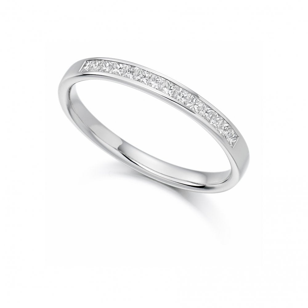 18ct White Gold Channel Set Diamond Wedding Band / Eternity Ring