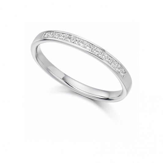 18ct White Gold Channel Set Diamond Wedding Band / Eternity Ring