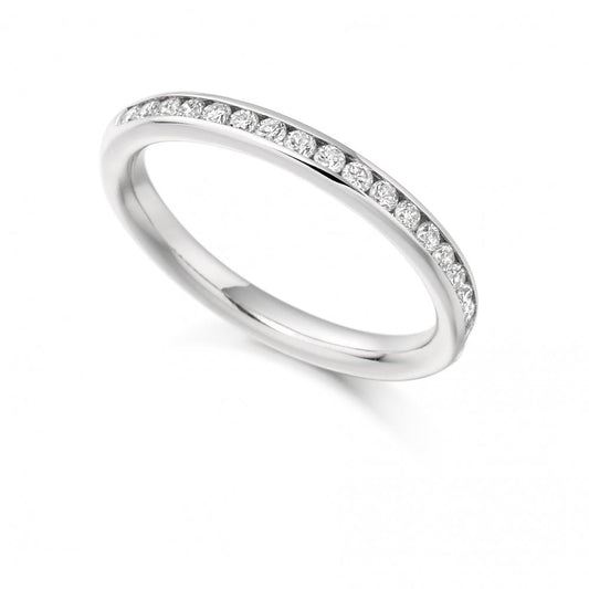 18ct White Gold Channel Set Diamond Wedding Band / Eternity Ring