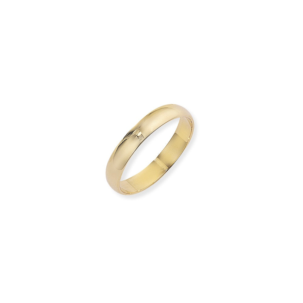 9ct Yellow Gold Plain Polished Wedding Ring 4mm