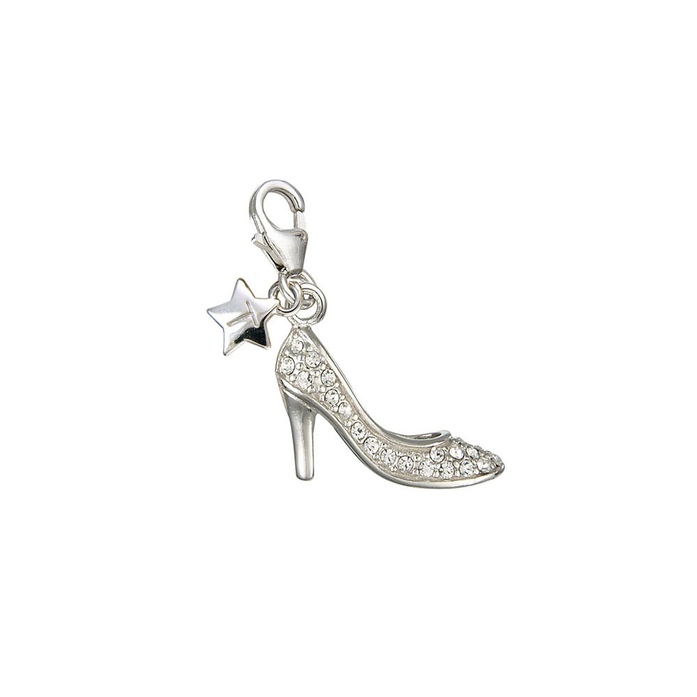 Sterling Silver Sparkling Ladies High Heel Shoe Charm SCH43