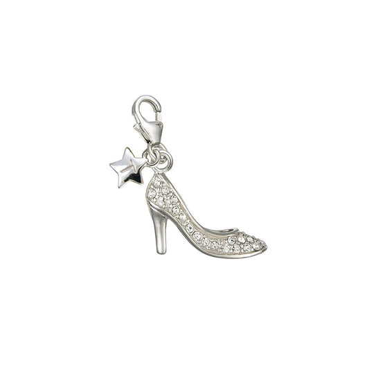 Sterling Silver Sparkling Ladies High Heel Shoe Charm SCH43