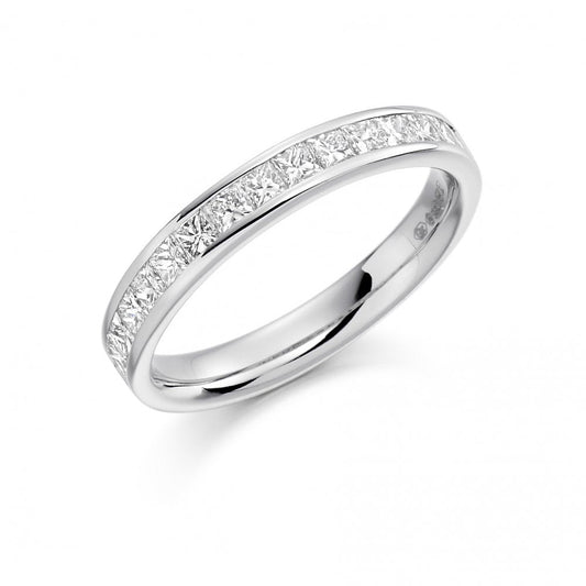 Platinum Channel Set Diamond Wedding Band or Eternity Ring