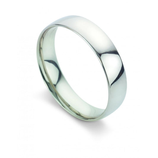 Platinum Plain Polished Wedding Ring 5mm Wide