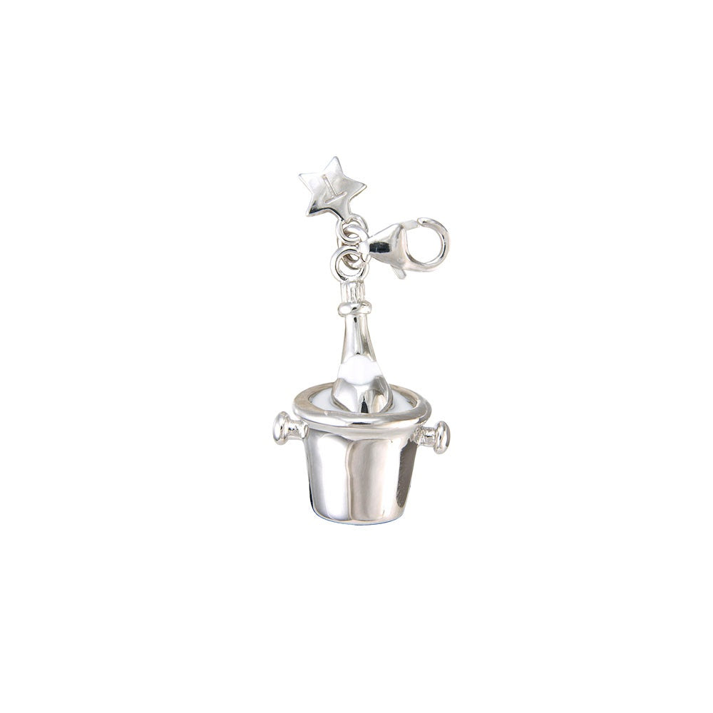 Silver Champagne Bucket Charm SCH61
