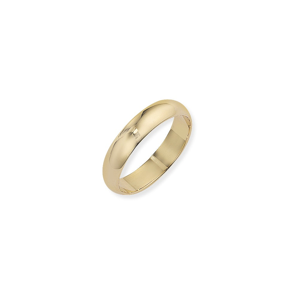 9ct Yellow Gold Plain Polished Wedding Ring 5mm Wide