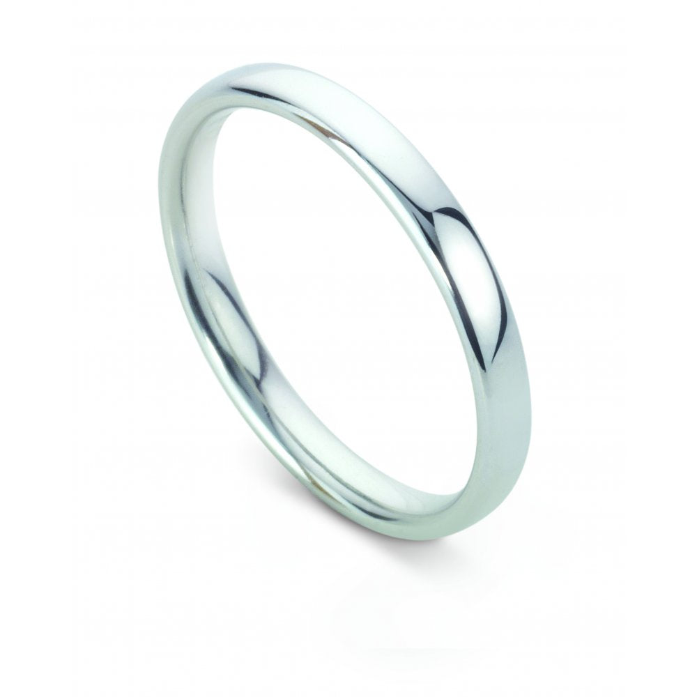Platinum Plain Polished Wedding Ring 2.5mm Wide