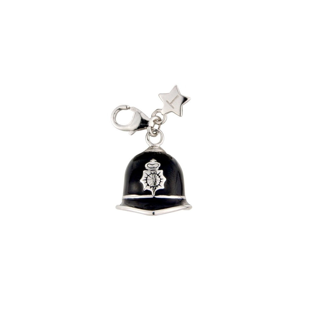 Sterling Silver Policeman's Hat Enamel Charm SCH214