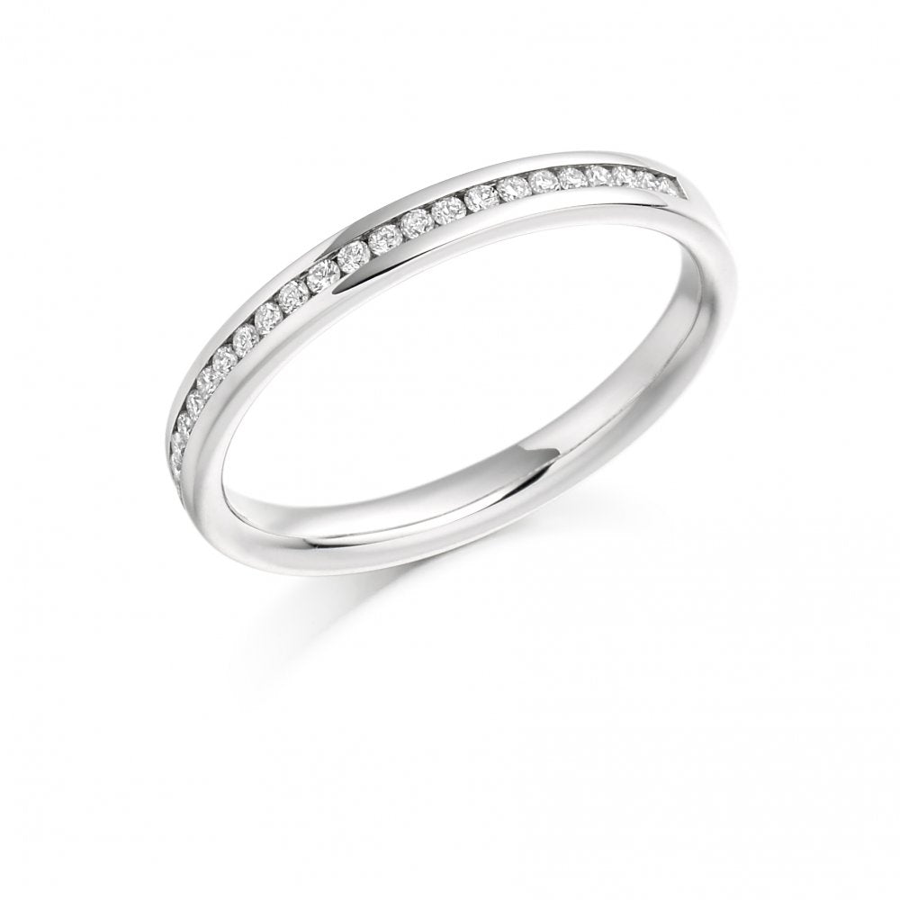 Platinum Channel Set Diamond Wedding Band or Eternity Ring