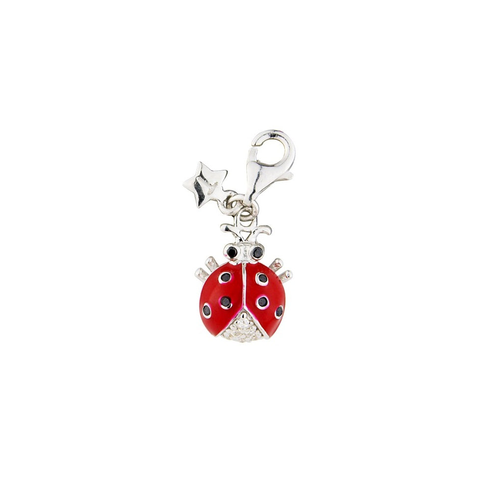Sterling Silver Red Ladybird Charm SCH187