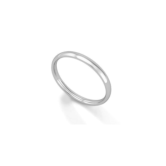 Platinum Wedding Ring Court Profile 2mm Band