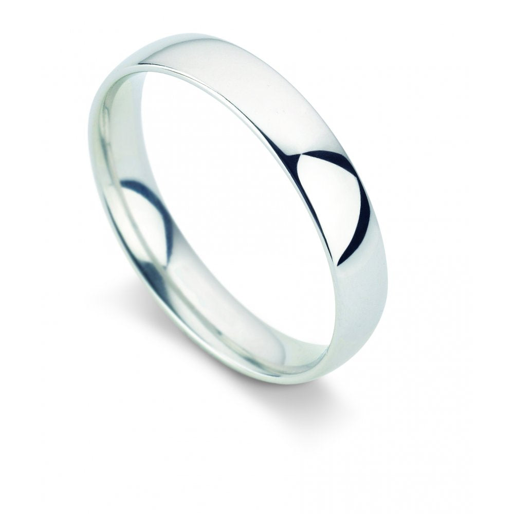 Platinum Plain Polished Wedding Band 4mm Wide