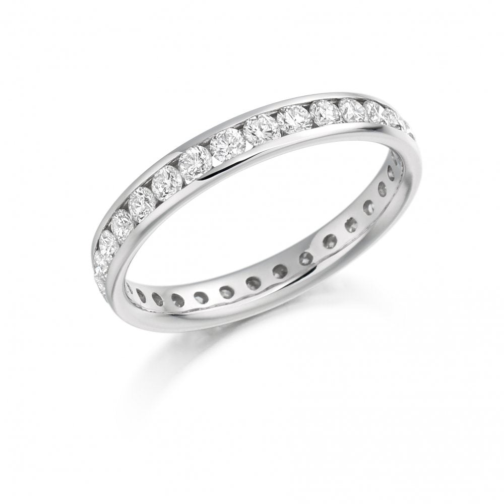 Platinum Diamond Ring 1.04ct Channel Set