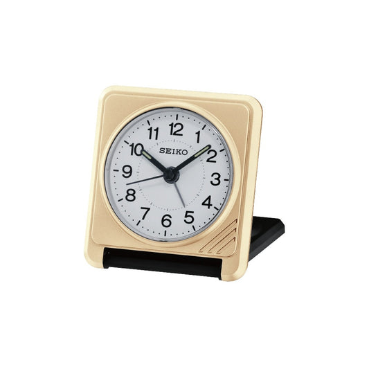 Gold ToneTravel Folding Alarm Clock Light & Snooze QHT015G