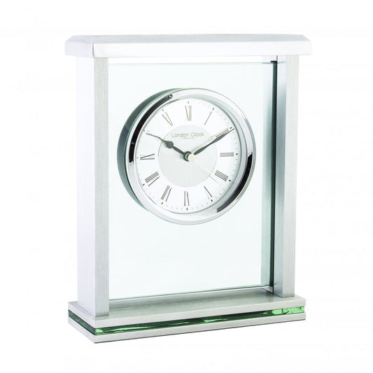 Chrome finish Battery Mantle Clock 05178