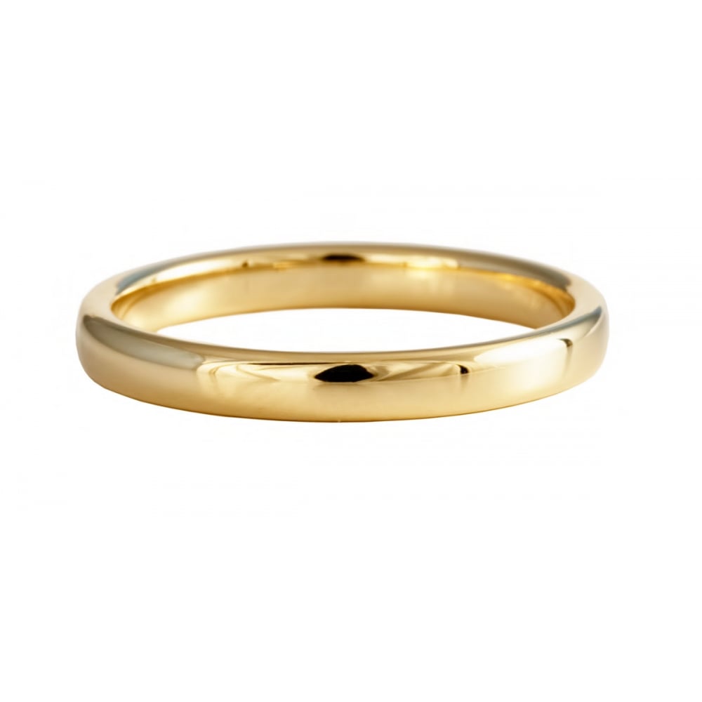 9ct Yellow Gold 4mm Wide Flat Court Profile Wedding Ring