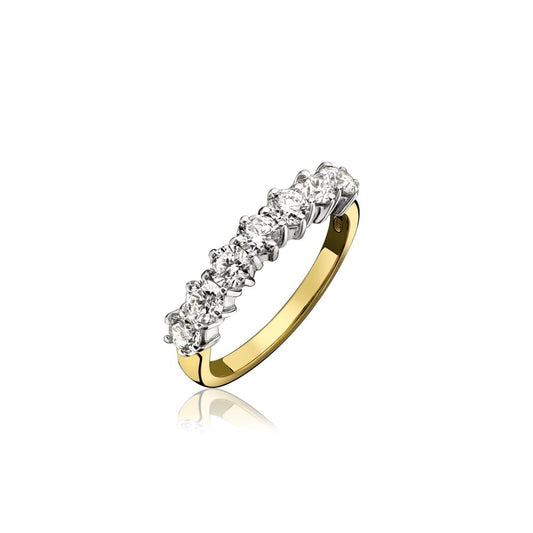 18ct Gold Claw Set Diamond 0.64ct Half Eternity Ring