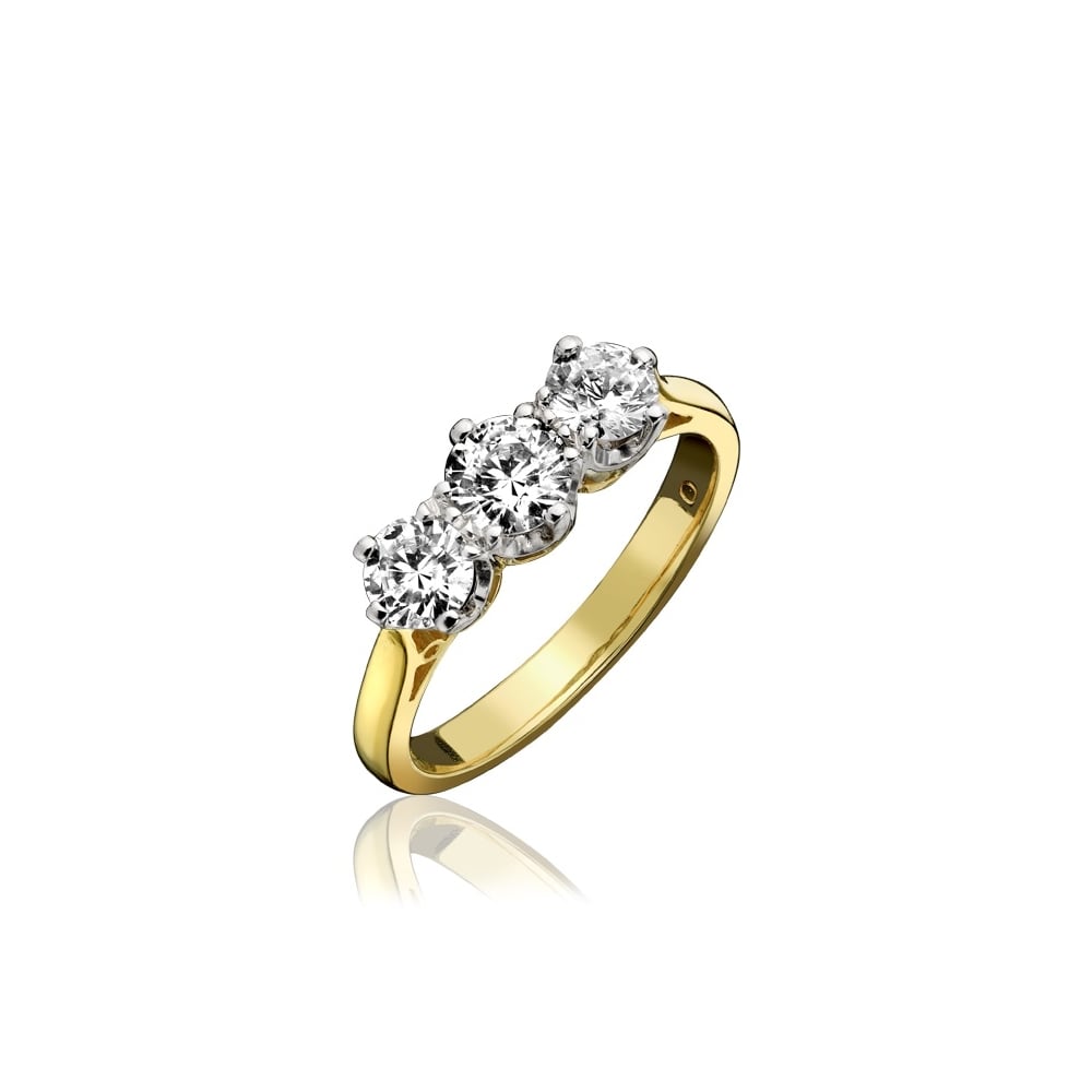 18ct Gold Diamond 0.64ct Three Stone Engagement Ring