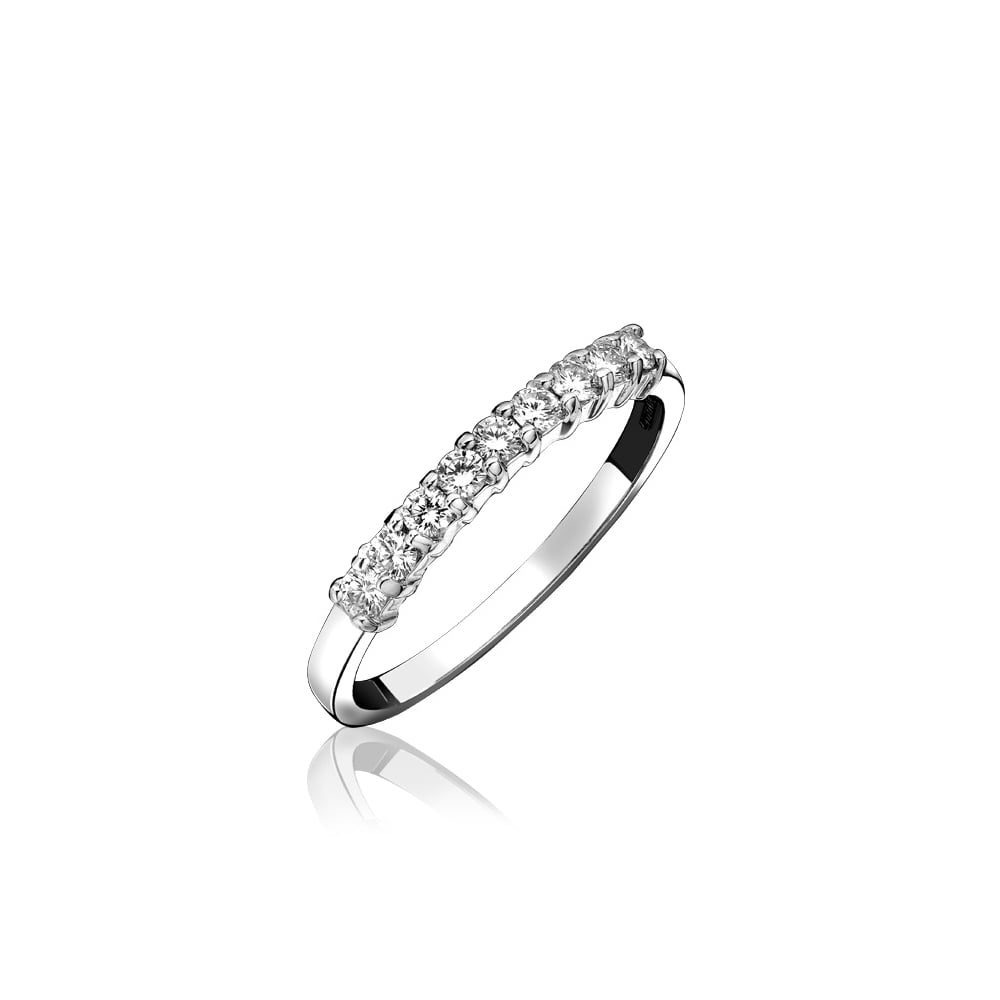 Platinum Claw Set Diamond 0.24ct Half Eternity Ring
