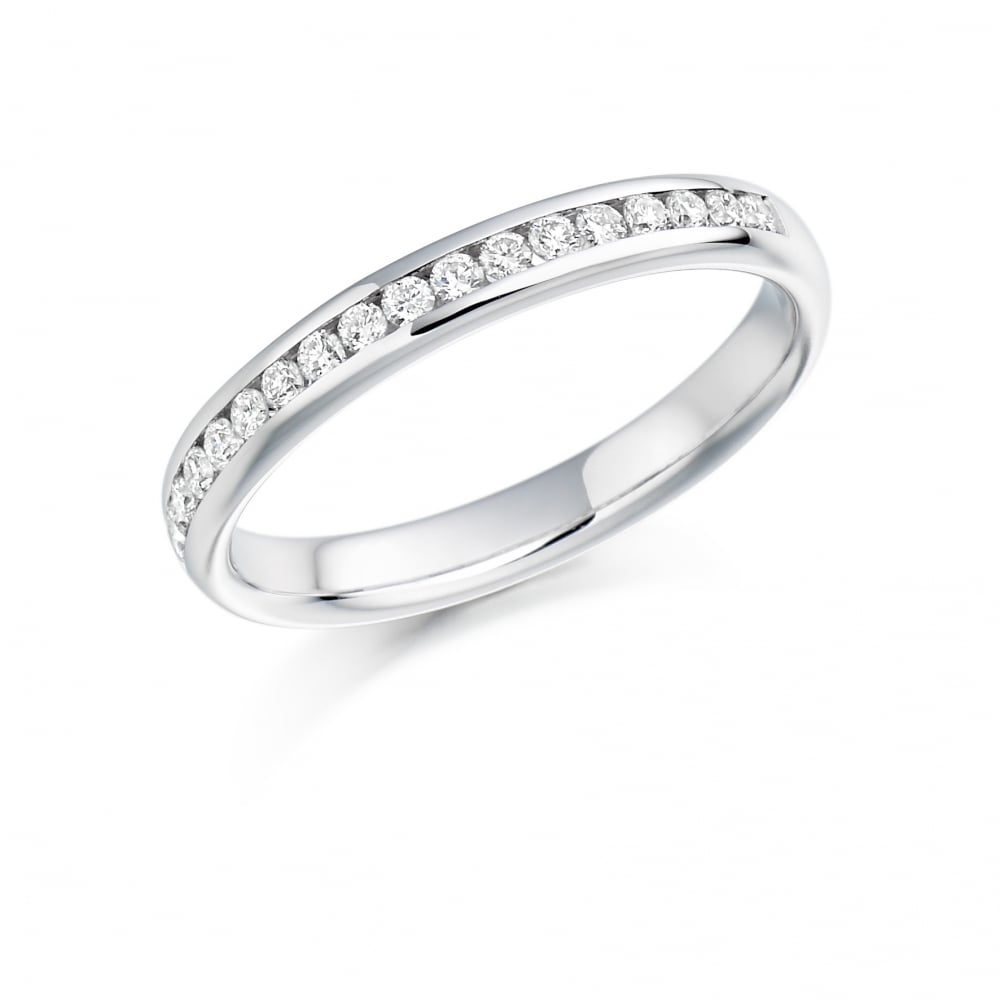Platinum Diamond Set Ladies Wedding or Eternity Ring