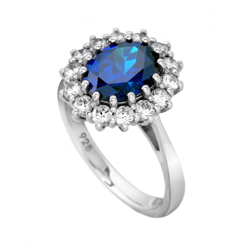 Sterling Silvert Cubic Zirconia Cluster Ring