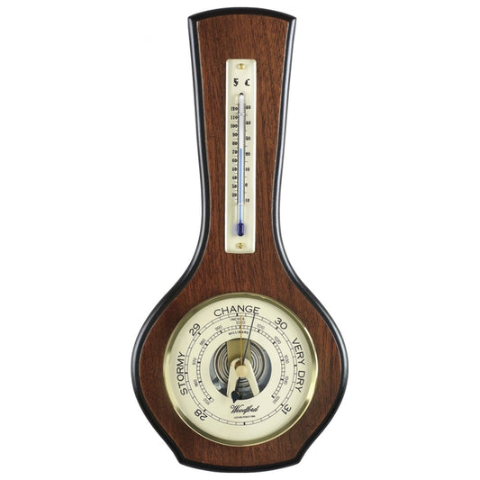 Wooden Mahogany Veneer Barometer Weather Forecast 1601