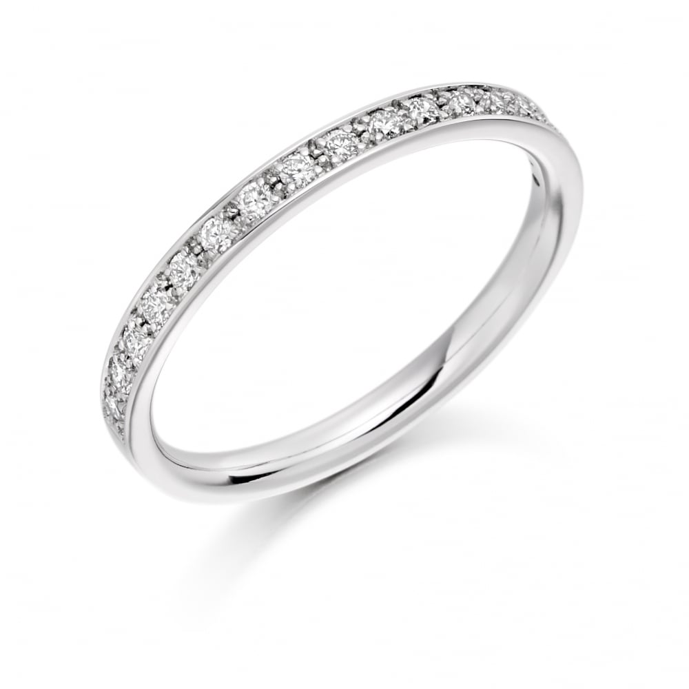 Platinum Diamond Set Wedding Band 0.25ct