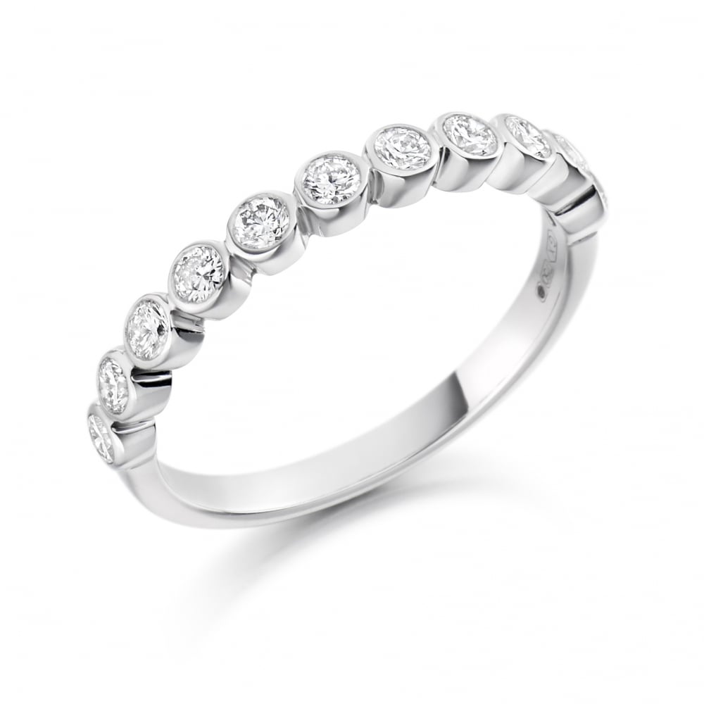 9ct White Gold Diamond 0.5ct Wedding Band or Half Eternity Ring