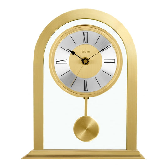 Gold Finish Mantle Clock with Pendulum Colney. 36938