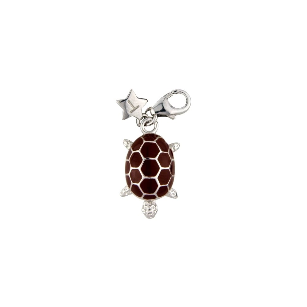Sterling Silver Tortoise Coloured Enamel Charm SCH211