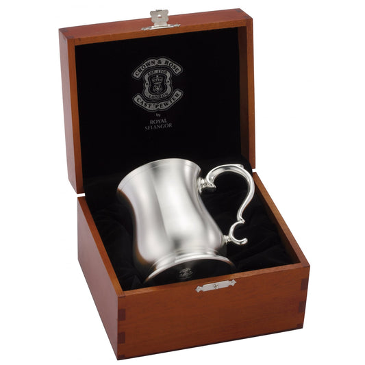 1 Pint Brushed Finish Pewter Tankard Bell in Wooden Box 0092107G