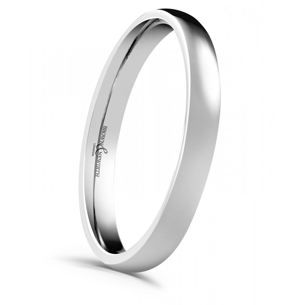 Ladies Palladium Court Wedding Band 3.5mm Wide Polished Finish