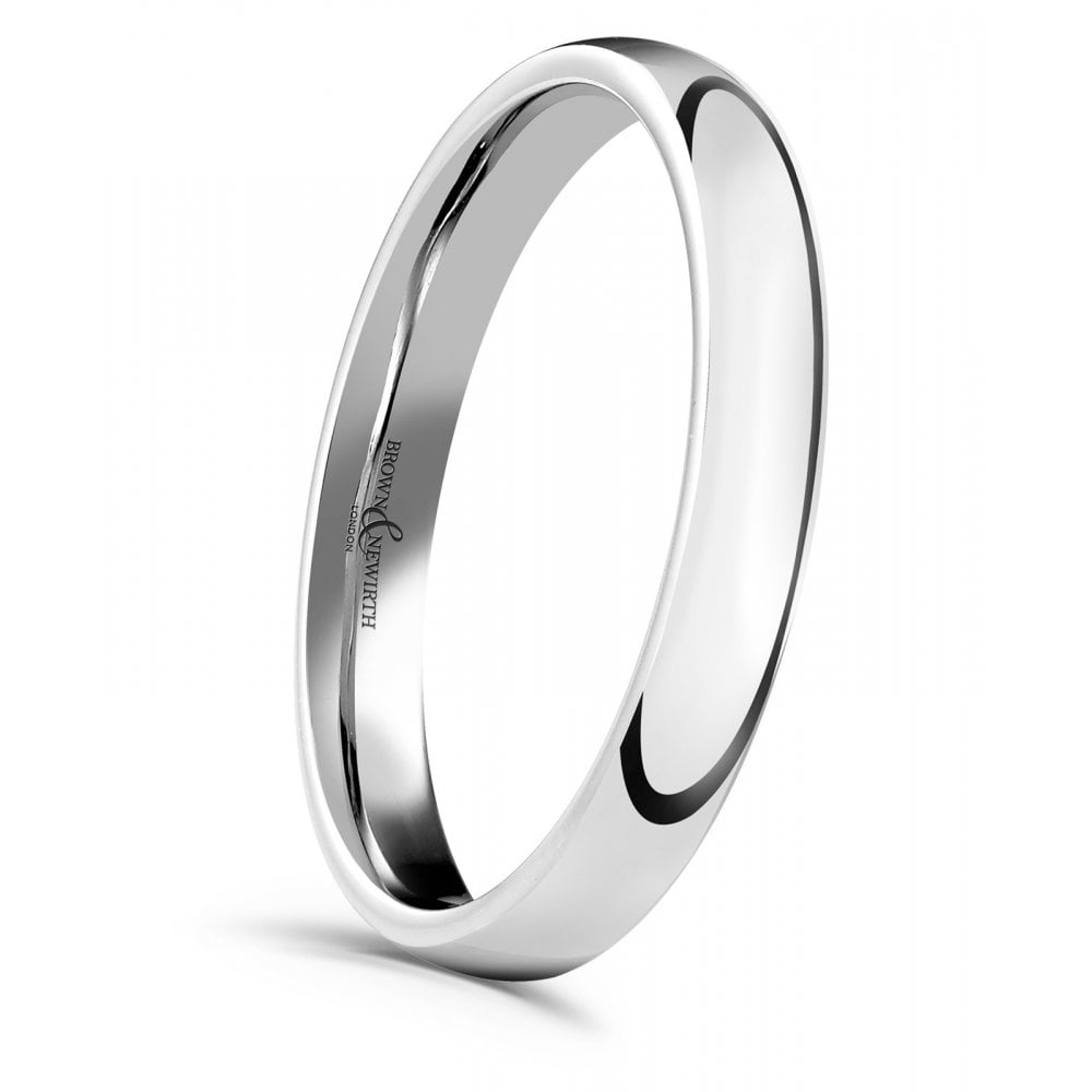 Ladies 2.5mm Platinum Court Profile Polished Wedding Ring Sleek