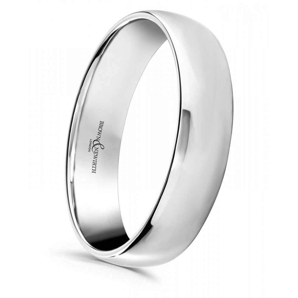 Womens Platinum 4mm Wide Court Profile Wedding Ring Timeless