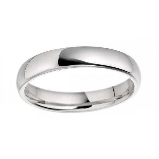 9ct White Gold 3mm Wide Court Comfort Fit Profile Wedding Ring