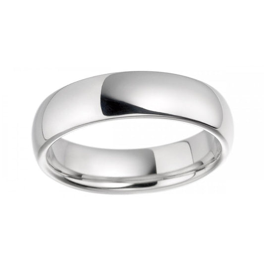 Palladium 6mm Wide Court Comfort Fit Profile Wedding Ring