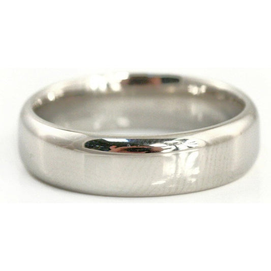 9ct White Gold 5mm Wide Flat Court Comfort Fit Wedding Ring