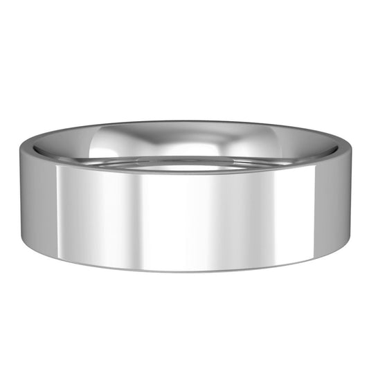 Palladium 6mm Wide Flat Court Comfort Fit Wedding Ring
