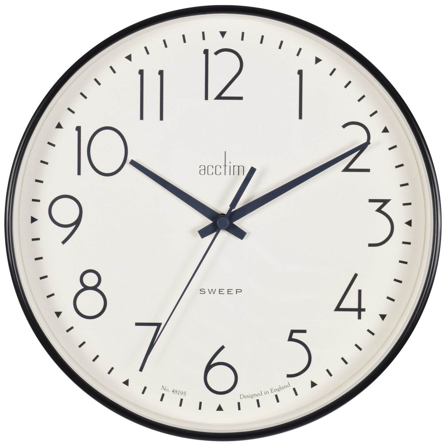 Black Round Quartz Battery Wall Clock Silent Sweep Earl 22563