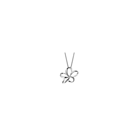 Sterling Silver Ladies Natural Flower Diamond Pendant DP230