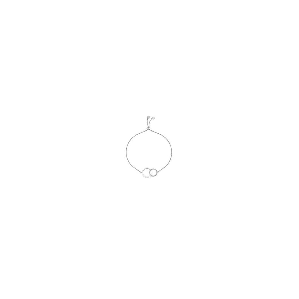Sterling Silver Striking Circle Diamond Bracelet DL568