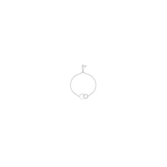 Sterling Silver Striking Circle Diamond Bracelet DL568