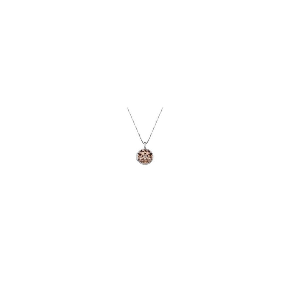 Sterling Silver Diamond Set Locket & Chain DP668