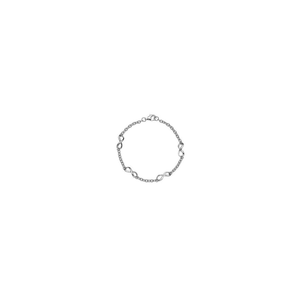 Sterling Silver Infinity Diamond Set Bracelet DL293