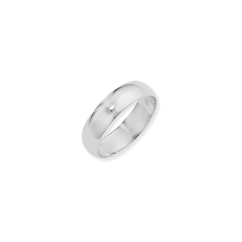9ct White Gold Ladies Wedding Ring Band D Profile 5mm Wide