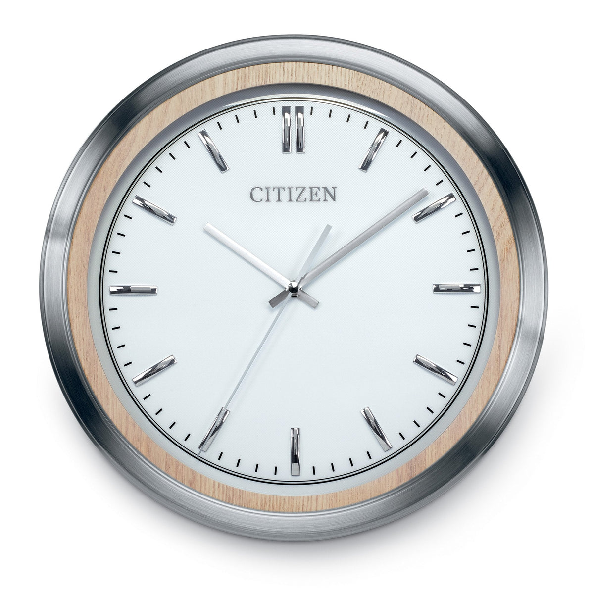 Citizen Stainless Steel Battery Silent Sweep Wall Clock CC2009