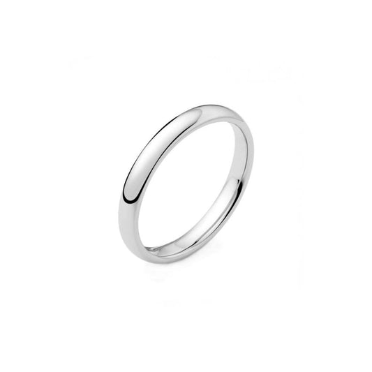 Ladies 9ct White Gold Light Soft Court Wedding Band Ring